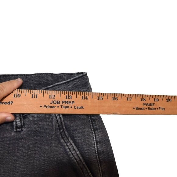 Uniqlo Jeans Sz S Faded Gray Drawstring Relaxed Taper Wide Leg Baggy Denim Pants - Picture 5 of 9